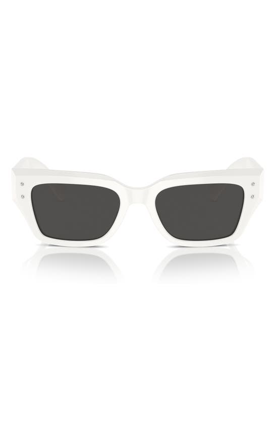 Shop Dolce & Gabbana Dolce&gabbana 52mm Cat Eye Sunglasses In White