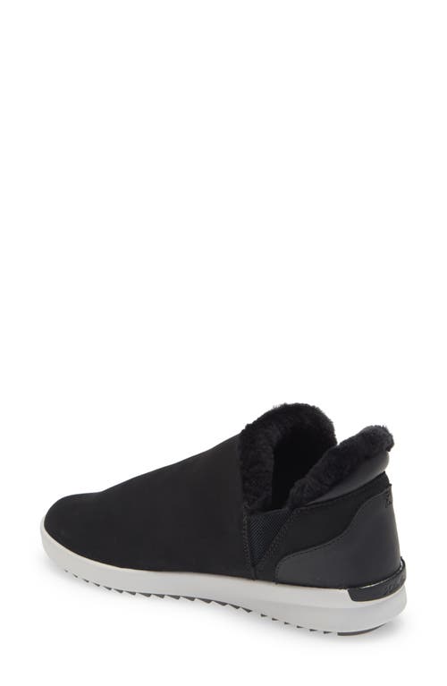 Olukai Malua Hulu Genuine Shearling Slip-on Sneaker In Onyx/mist Grey