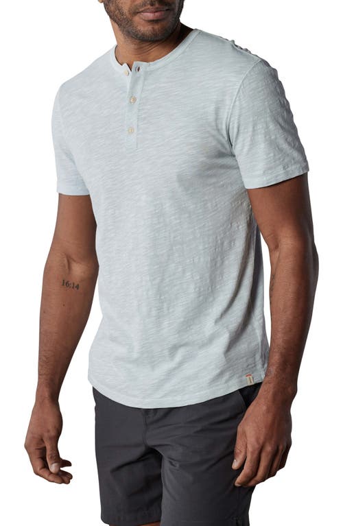 The Normal Brand Men's Active Short Sleeve Puremeso Henley In Stone In Mist