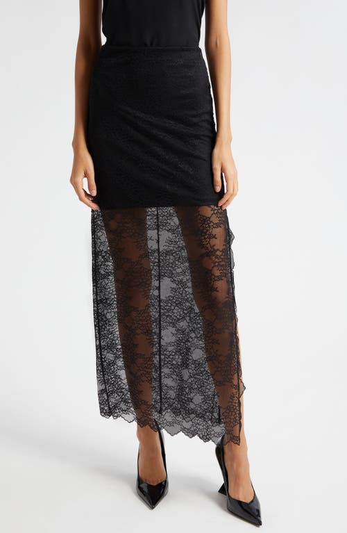 Alice + Olivia Iyanna Lace Maxi Skirt in Black at Nordstrom, Size 6