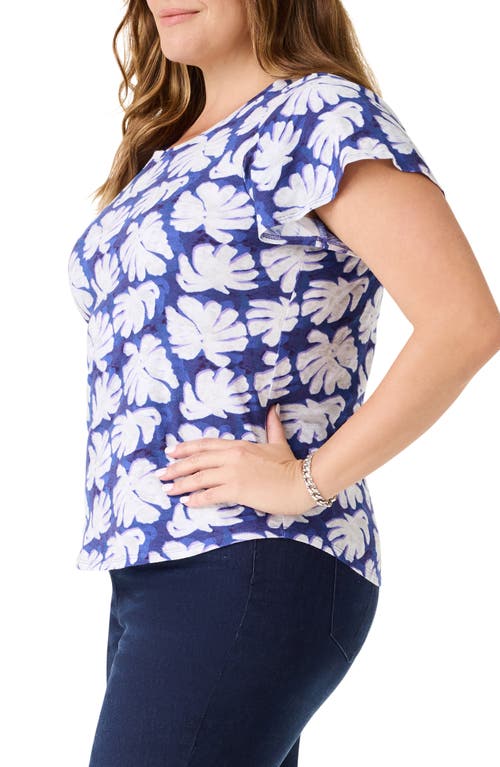 NZT BY NIC+ZOE NZT BY NIC+ZOE SHADOW PALM FLUTTER SLEEVE T-SHIRT 