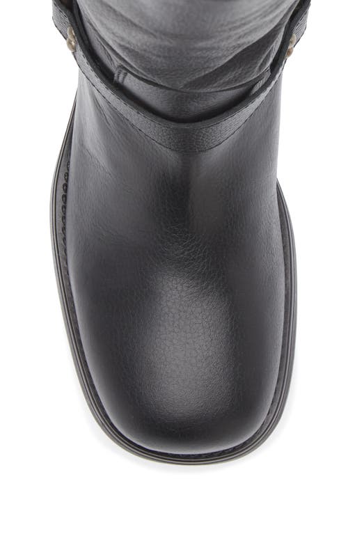 Steve Madden Astor Knee High Moto Boot In Black