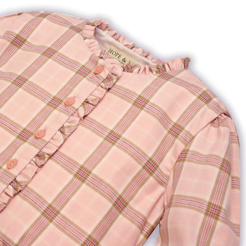 Shop Hope & Henry Baby Girls' Organic Tiered Ruffle Neck Dress, Infant In Fall Rose Plaid