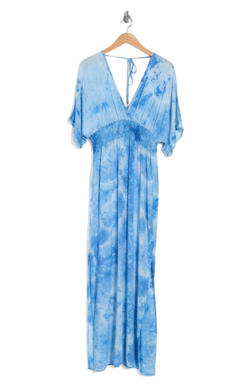 Shop Lovestitch Tie Dye Maxi Dress In Ocean/blue