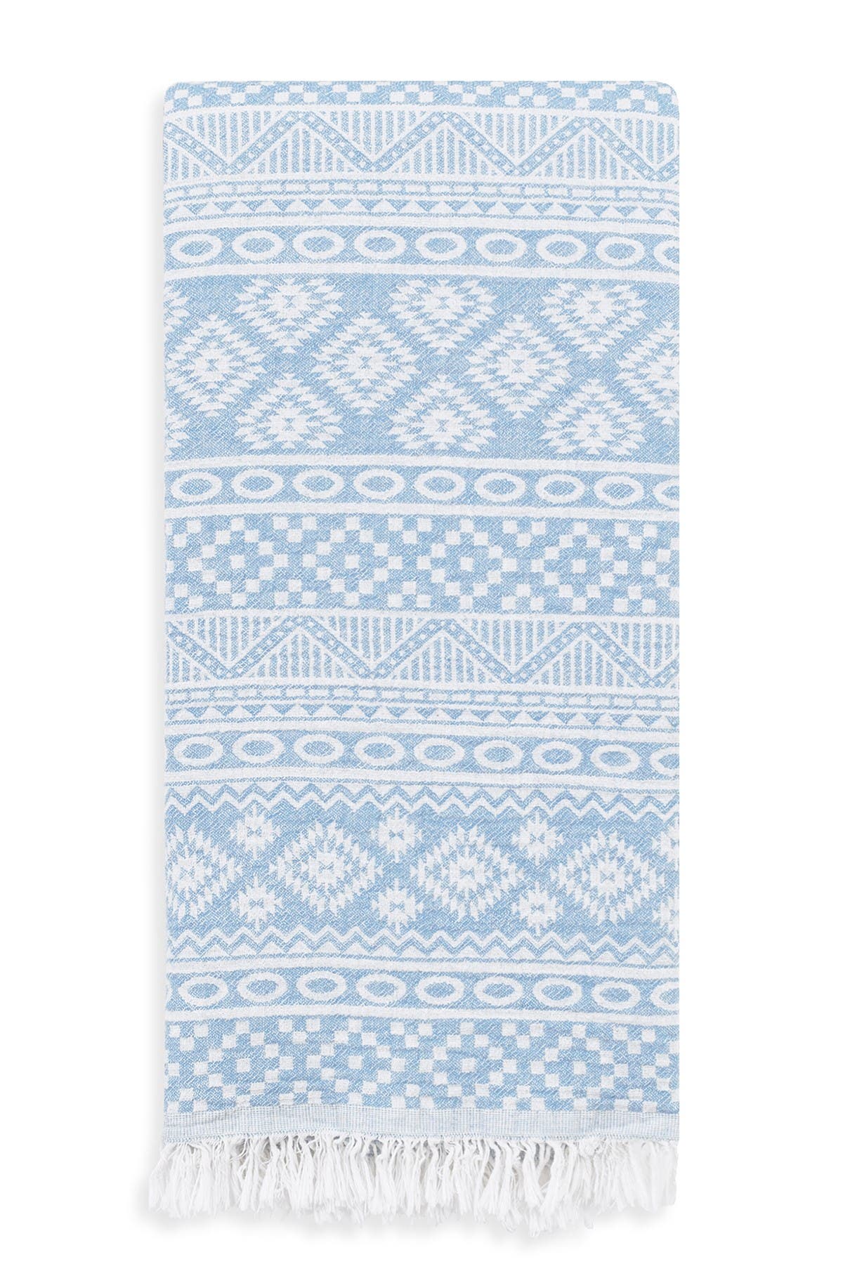 Linum Home 100% Turkish Cotton Sea Breeze Pestemal Beach Towel In Sky Blue