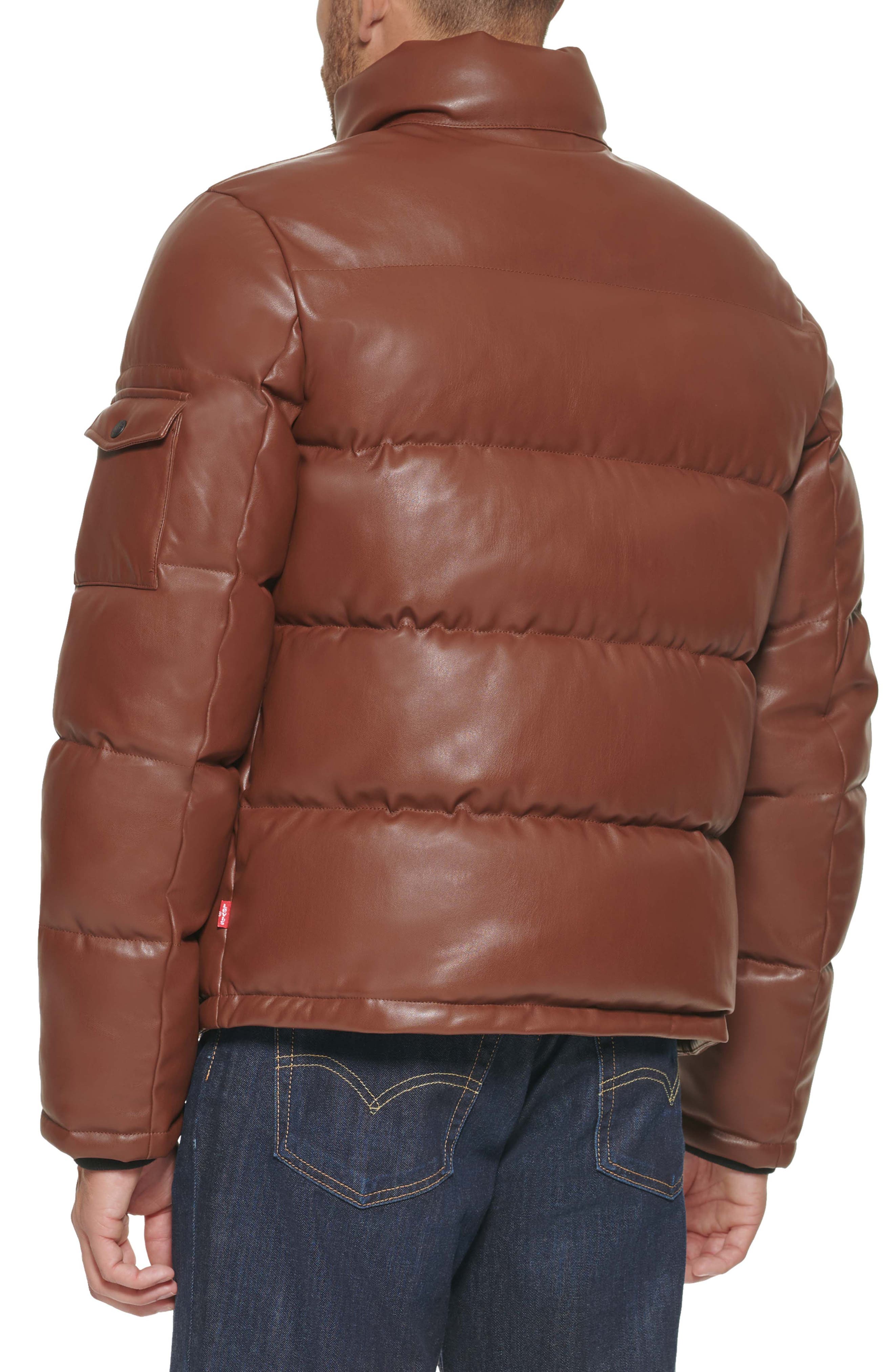 levi's faux leather puffer