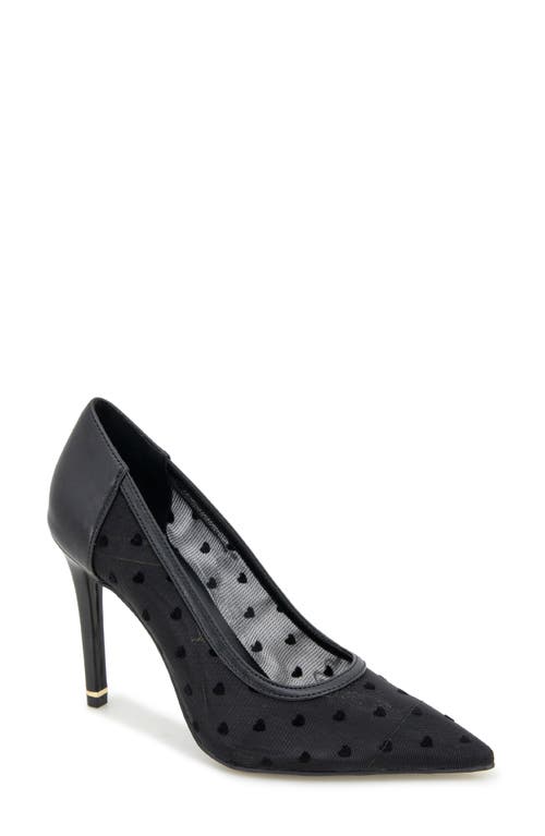 Shop Kenneth Cole Bentley Pointed Toe Pump In Black/black Mesh