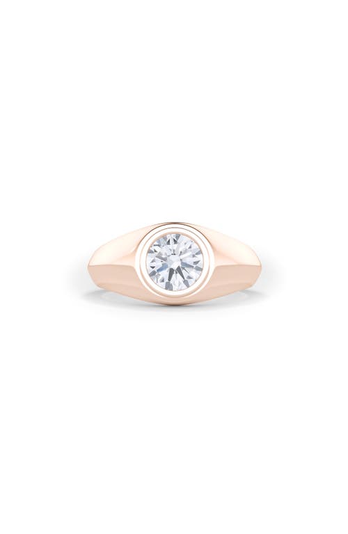 Hautecarat Round Brilliant Lab Created Diamond Ring In 2.50 Ctw 18k Rose Gold