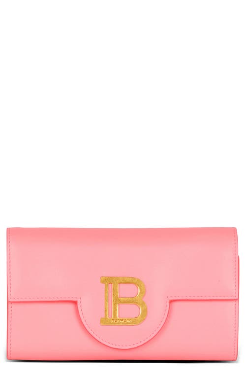 Balmain B-Buzz Lambskin Leather Wallet on a Chain in Pink at Nordstrom
