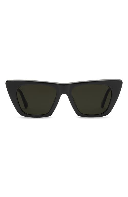 Shop Electric Noli 50mm Polarized Cat Eye Sunglasses In Gloss Black/grey Polar