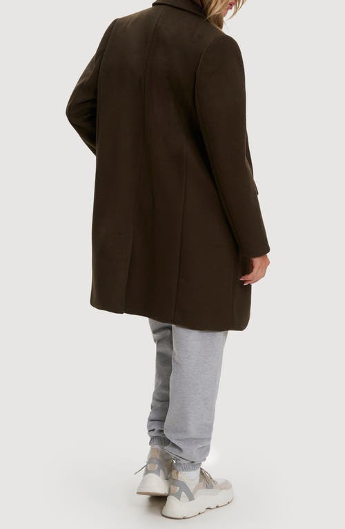 Noize Masa Notch Collar Coat In Uniform Green