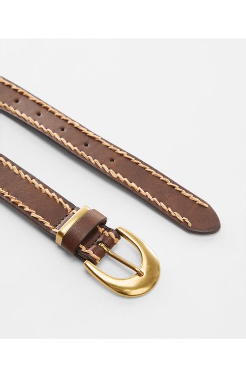 Shop Mango Monique Faux Leather Belt In Brown