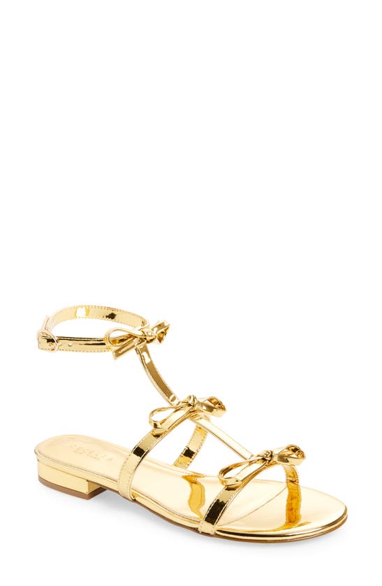 Shop Cecelia New York Anna Strappy Sandal In Dark Gold