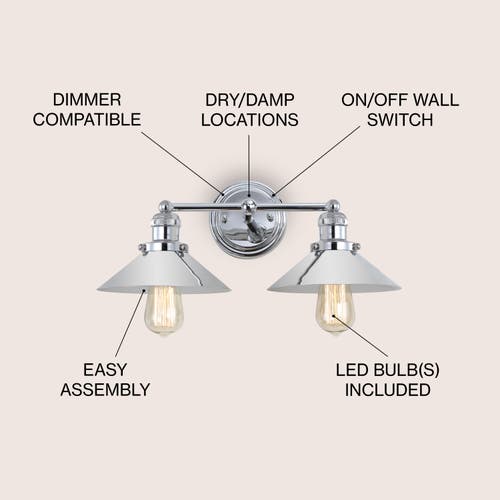 Jonathan Y July 2-light Metal Vanity Light In Chrome