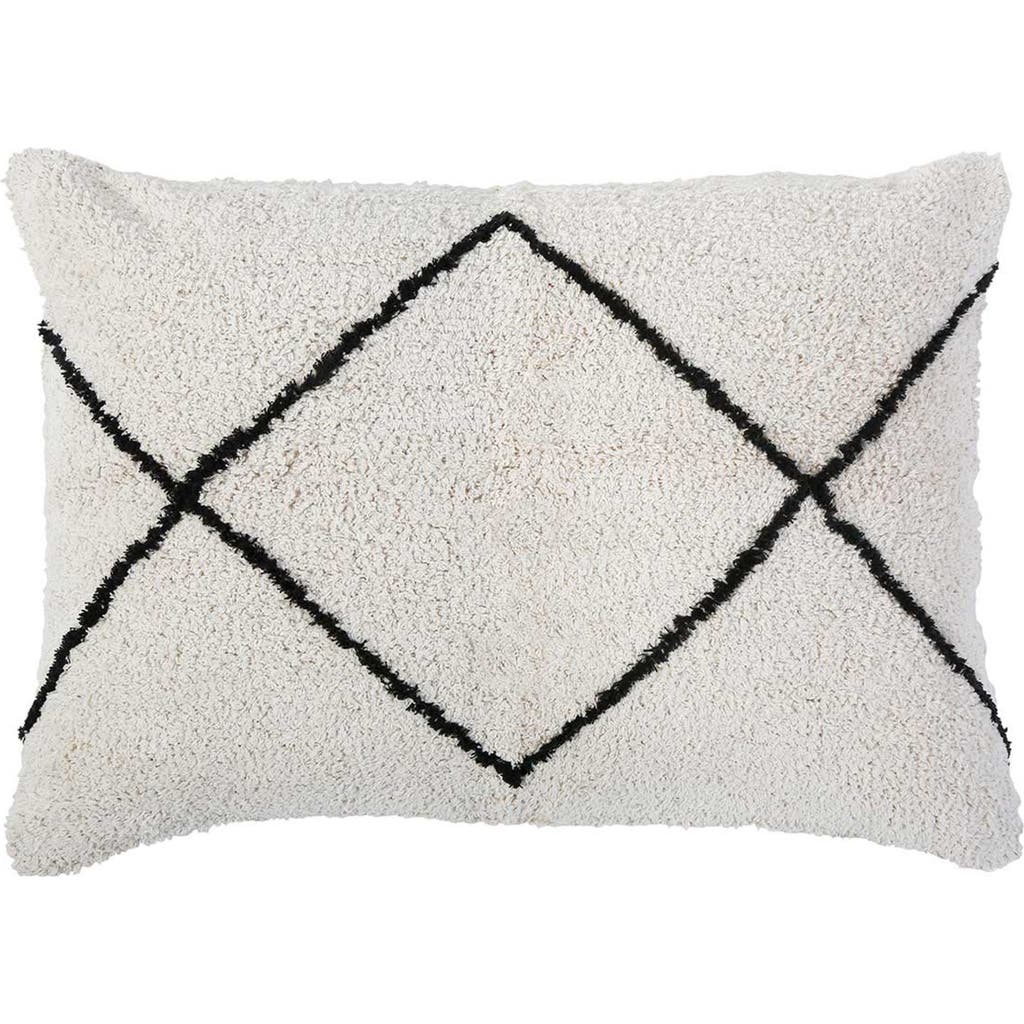 Pom Pom At Home Big Geo Pattern Plush Accent Pillow In Ivory/charcoal