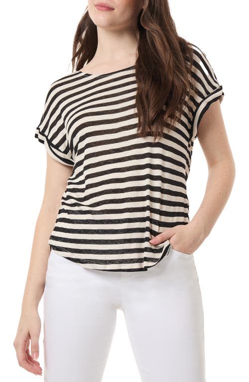 Stripe Cuff Sleeve T-Shirt in Jones Black Multi