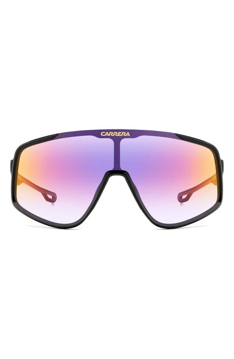 Oversized Purple Mirrored Sunglasses Men Sport Polarized Eyewear