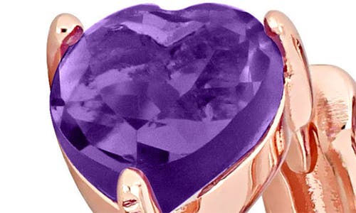 Delmar Semiprecious Stone Heart Hoop Earrings In Purple