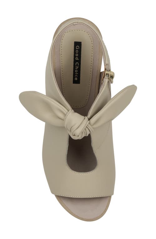 Good Choice New York Kimora Bow Block Heel Bootie In Beige