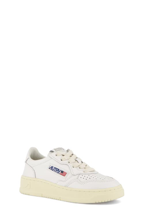 Shop Autry Kids' Medalist Low Sneaker In Four White/white