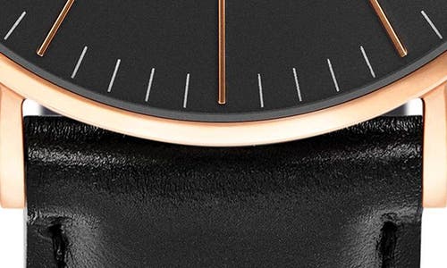 Daniel Wellington Classic Sheffield Leather Strap Watch, 40mm In Black/rose Gold