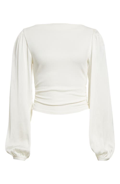 Shop Bella Dahl Mixed Media Flowy Sleeve Top In Winter White