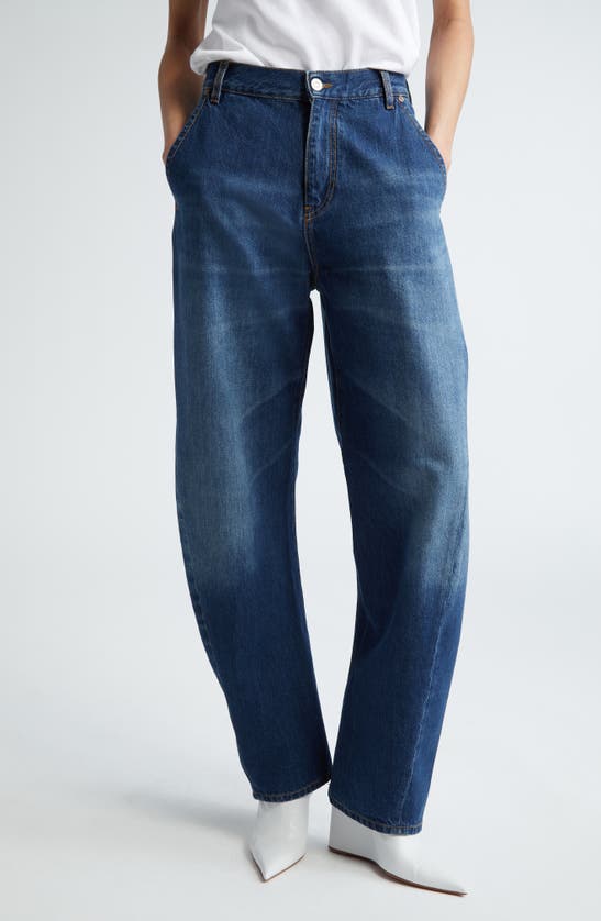 Shop Victoria Beckham Twisted Seam Slouchy Jeans In Dark Vintage Wash