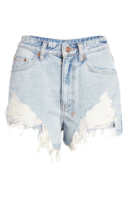 Shop Ksubi High Waist Destroyed Denim Shorts