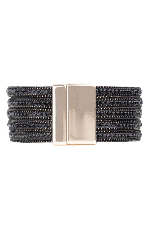 Saachi Midnight Suede Beaded Bracelet In Black
