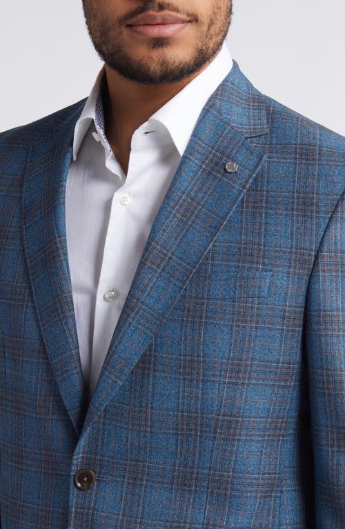 Shop Ted Baker London Jay Slim Fit Deco Plaid Wool Sport Coat In Teal