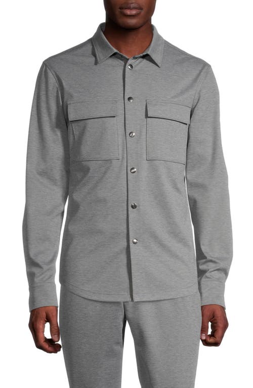 HÖRST Stretch Knit Shirt Jacket in Grey