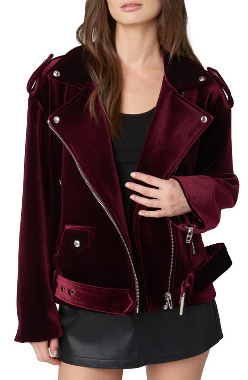 BLANKNYC Stretch Velvet Moto Jacket in Nailed It at Nordstrom, Size Medium