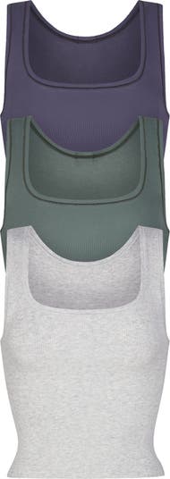 We have a skims tank review here! This is the cotton rib tank vs. the , Skims Soft Lounge Tank