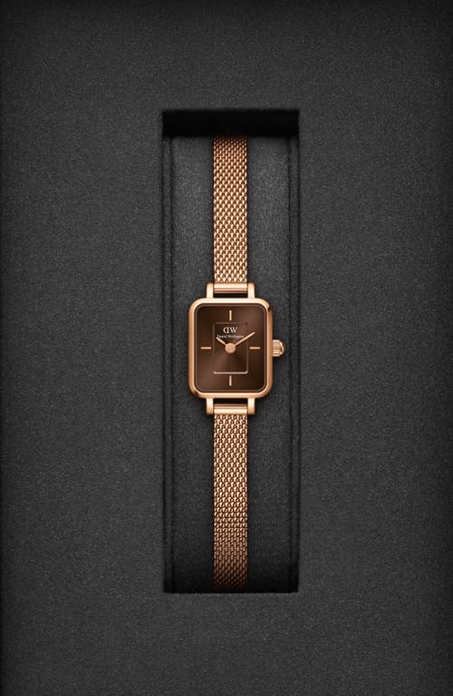 Daniel Wellington Micro Collection Mesh Strap Watch, 15mm X 18mm In Rose Gold