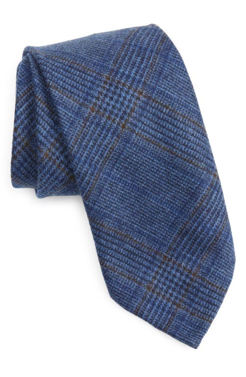 Wool Tie in Mid Blue Check