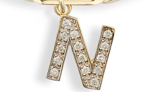 Meshmerise Diamond Initial Charm Bracelet In Yellow-n