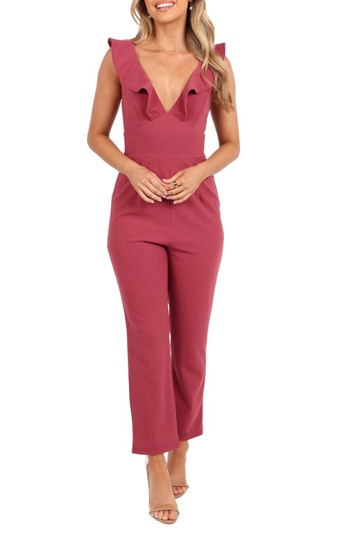Petal And Pup Petal & Pup Mirabelle Ruffle Jumpsuit In Red