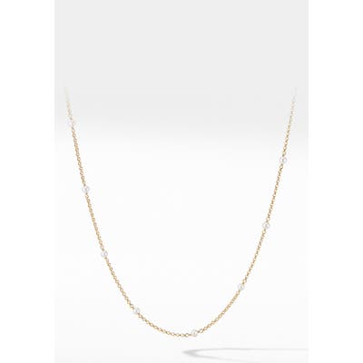 David Yurman Cable Collectibles Bead & Chain Necklace In 18K Yellow Gold With Pearls