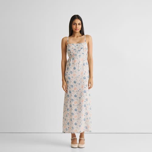 Reistor Ruched Floral Strappy Maxi Dress In Azalea Allure