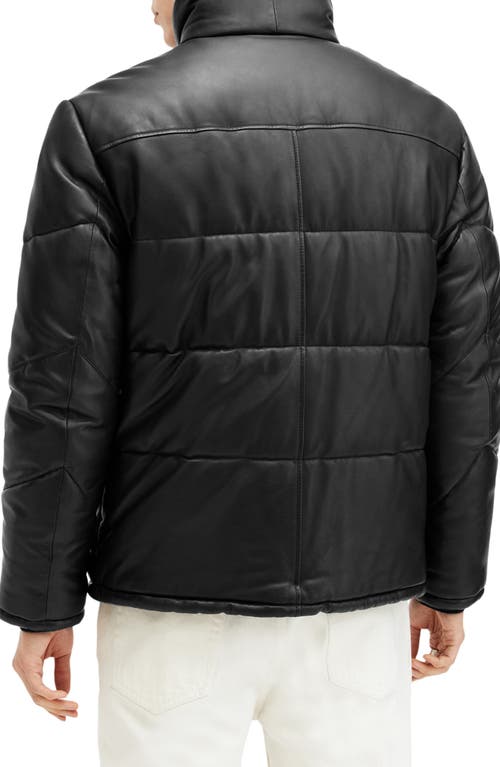 Shop Allsaints Raya Leather Puffer Jacket In Black