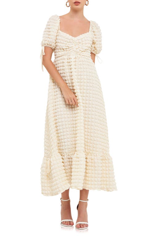 Endless Rose Texture Puff Sleeve Maxi Dress at Nordstrom,