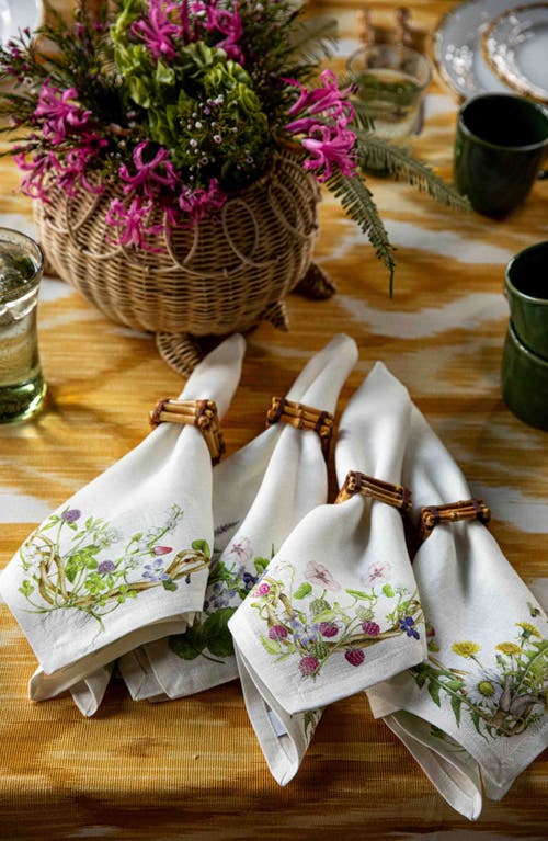 Juliska Meadow Walk Linen Napkins, Set Of 4 In Multi