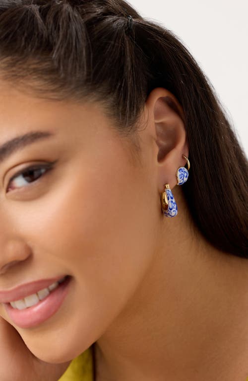 Shop Ana Luisa Statement Earrings In Marble Blue/gold