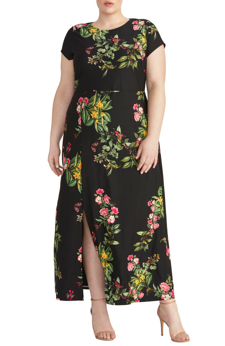 RACHEL Rachel Roy Floral Jersey Maxi Dress (Plus Size) | Nordstrom