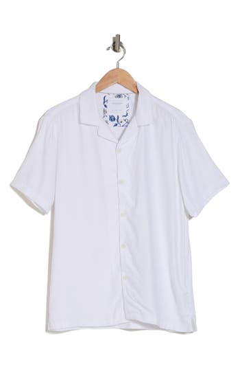 Cactus Man Dobby Short Sleeve Shirt In White