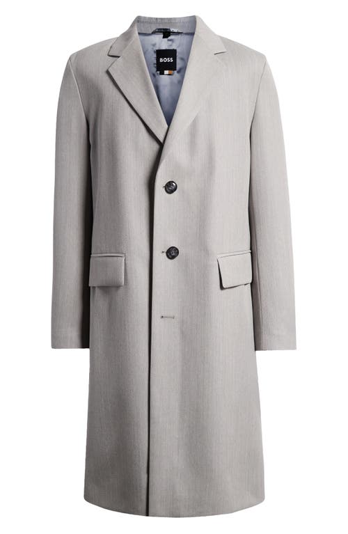 Shop Hugo Boss Boss Carl Classic Fit Virgin Wool Overcoat In Silver