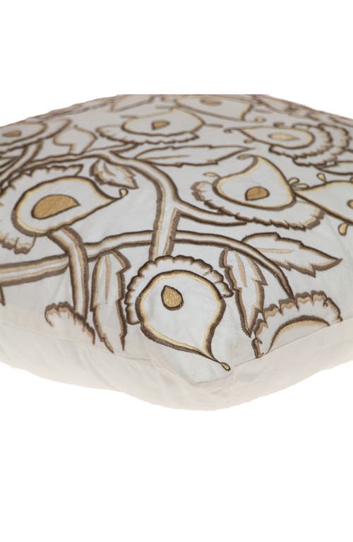 Parkland Collection Celeste Embroidered Throw Pillow In White