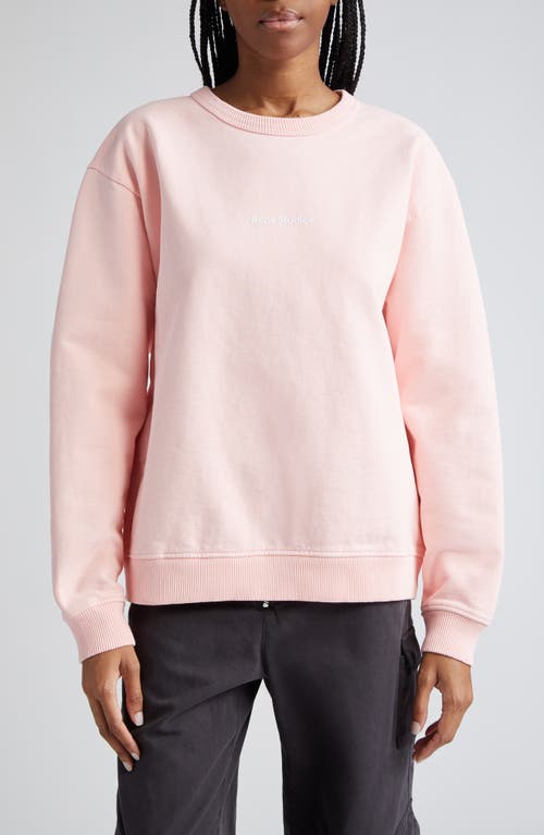 Acne Studios Relaxed Fit Logo Sweatshirt Pale Pink at Nordstrom,