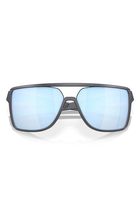 Shop Oakley Castel 63mm Polarized Oversize Rectangular Sunglasses In Blue