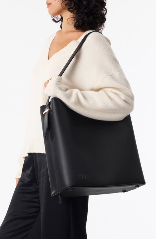 Shop Beis Béis The Wicked Faux Leather Tote<br> In Black